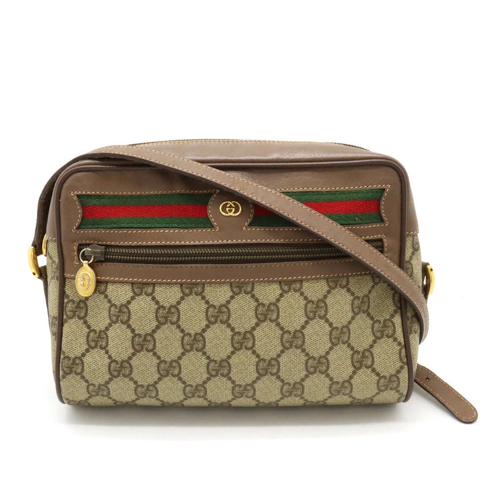 Gucci GG Plus Sherry Crossbody Bag Beige Brown Cream Brown Mocha Brown